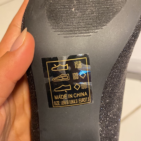 Qupid Black Sparkling heeled boots - Picture 5 of 7